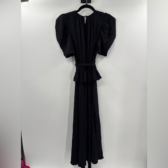 Ulla Johnson Marion Puff Sleeve Belted Peplum Midi Dress - Picture 12 of 12